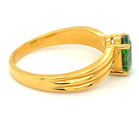Tsavorite Garnet 1.75ct Solid 22K Yellow Gold Ring - Picture 4 of 7